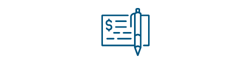 graphic of check with pen
