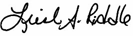 Liesl A. Riddle signature