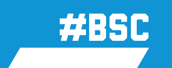 Blue background with white letters - #BSC