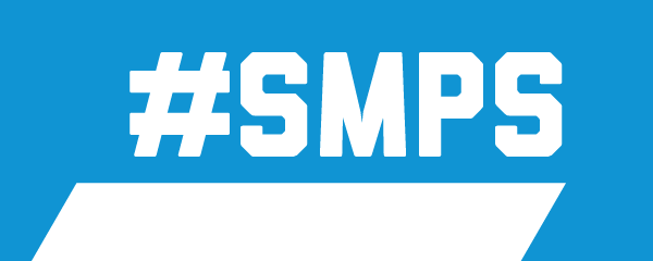 Blue background with white letters - #SMPS