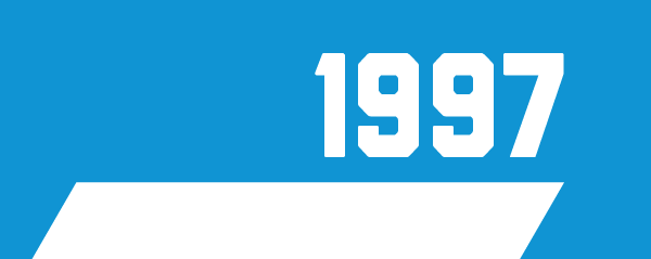 white numbers 1997 on top of blue background